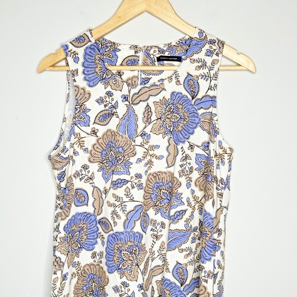 Tommy Hilfiger Paisley‎ Linen Sleeveless Dress Women's Size 10 - Picture 4 of 16
